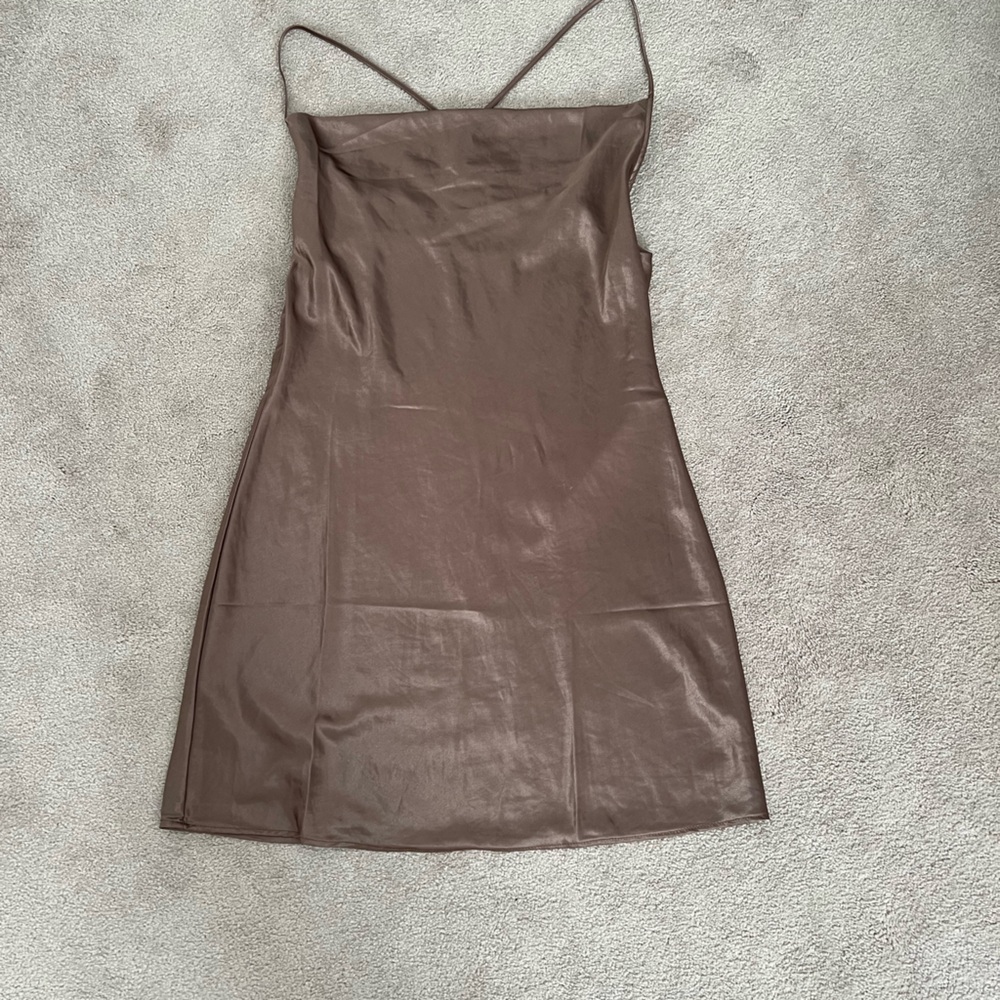 Brown satin dress